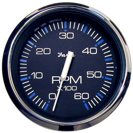 Faria Beede Instruments Chesapeake Black SS 4" Tachometer - 6,000 RPM (Gas - Inboard & I 33710